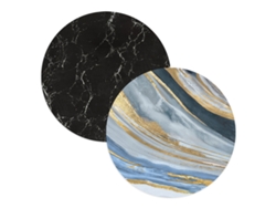 Posavasos de corcho de cerámica, absorbentes, paquete de 2, 4 pulgadas. TRUYUETY
