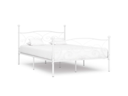 Estructura Cama Con Somier Sin Colchón Metal Blanco 140x200 Cm