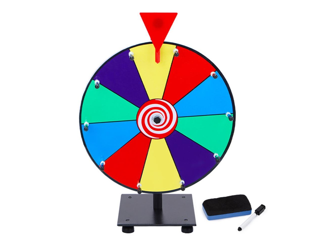 Ymsl Rueda De Premios De Mesa 12 Pulgadas Con Borrador Seco, Lápiz Y Goma Para Juegos De Carnaval Y Lotería Hxl