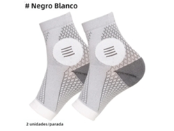 Calcetines de doble compresión para neuropatía con protector de tobillo, calcetines de compresión antifatiga para soporte del pie Mdug (blanco/negro S)