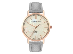 Reloj De Pulsera Unisex De Cuarzo En Piel Sintética Con Esfera Analógica Gris.