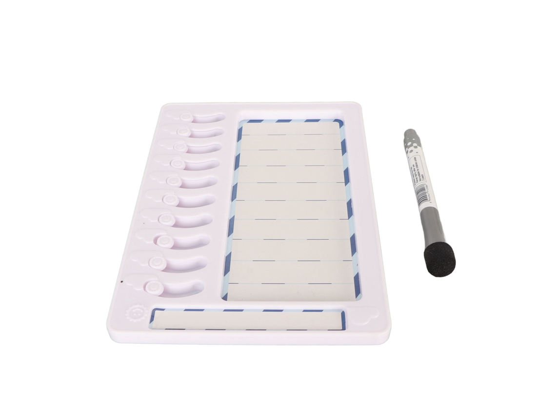 Tabla Magnética Blanca Borrable Para La Rutina Diaria De Los Niños, Con Botones Deslizantes.
