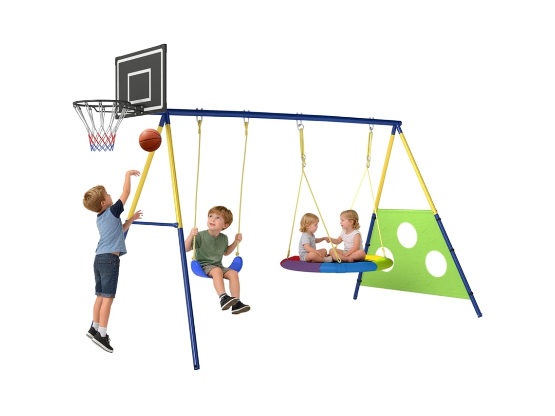 Columpio infantil 4 en 1, Nid, Canasta, Fútbol, Multicolor ZENCORE SERVICES