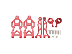 Mali bracos de Suspensao Superior Inferior Dianteiro com Copas de Direcao para Carros Rc Scy 1/16 16101pro 16102 Vermelho