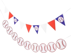 Decoraciones De Béisbol De Papel Sólido, 2 Piezas