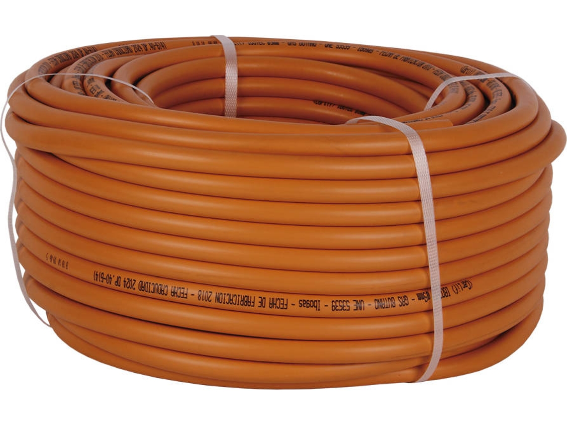 Rollo de tubo de gas butano  Flexible | Disponible en color naranja | Medida 8 mm x 60 m