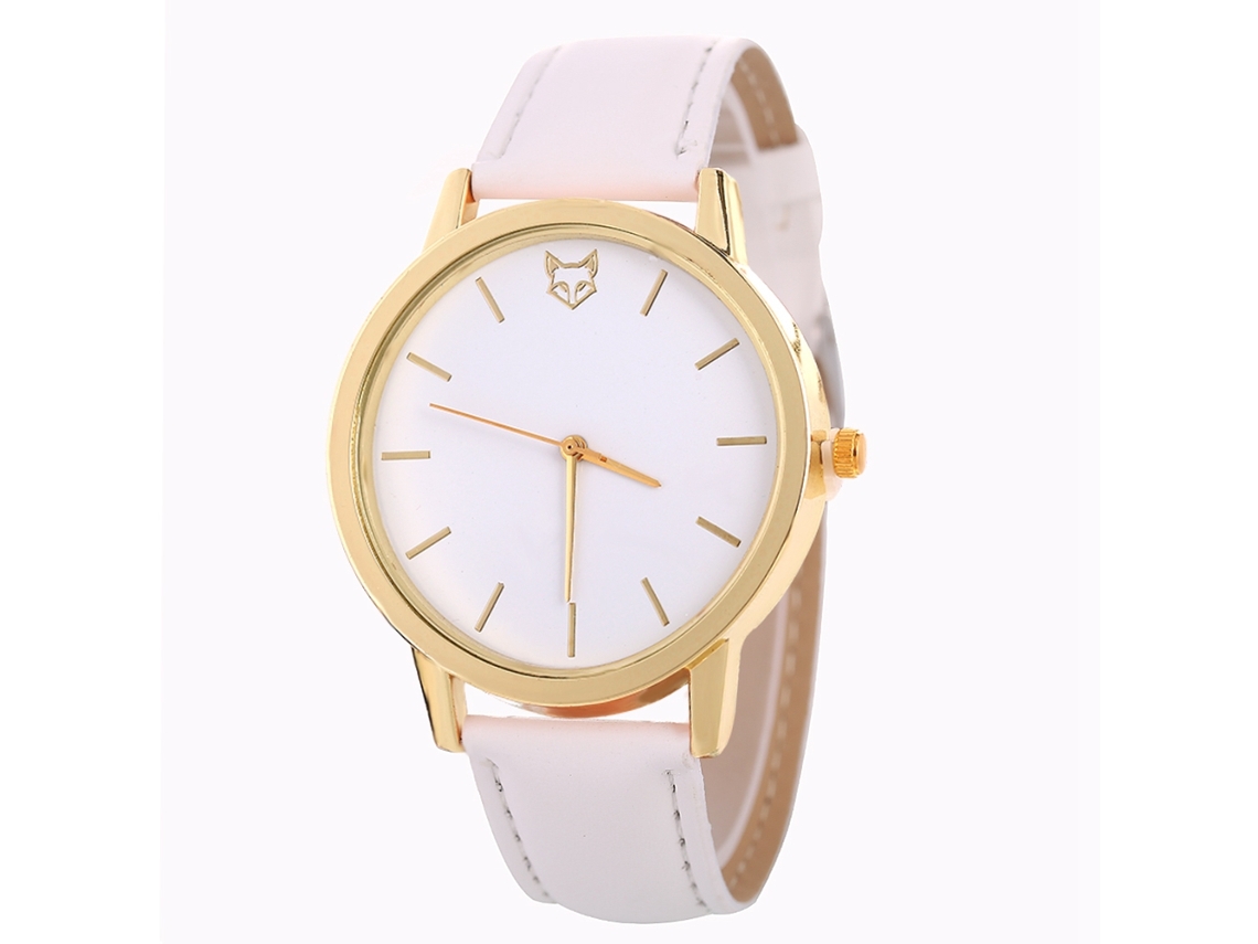 Reloj De Pulsera De Cuarzo Para Mujer Zhoulianfa Con Correa Informal De Piel Sintética Blanca.