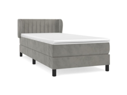 Maison Exclusive - Cama Box Spring Con Colchón Terciopelo Gris Claro 80x200 Cm