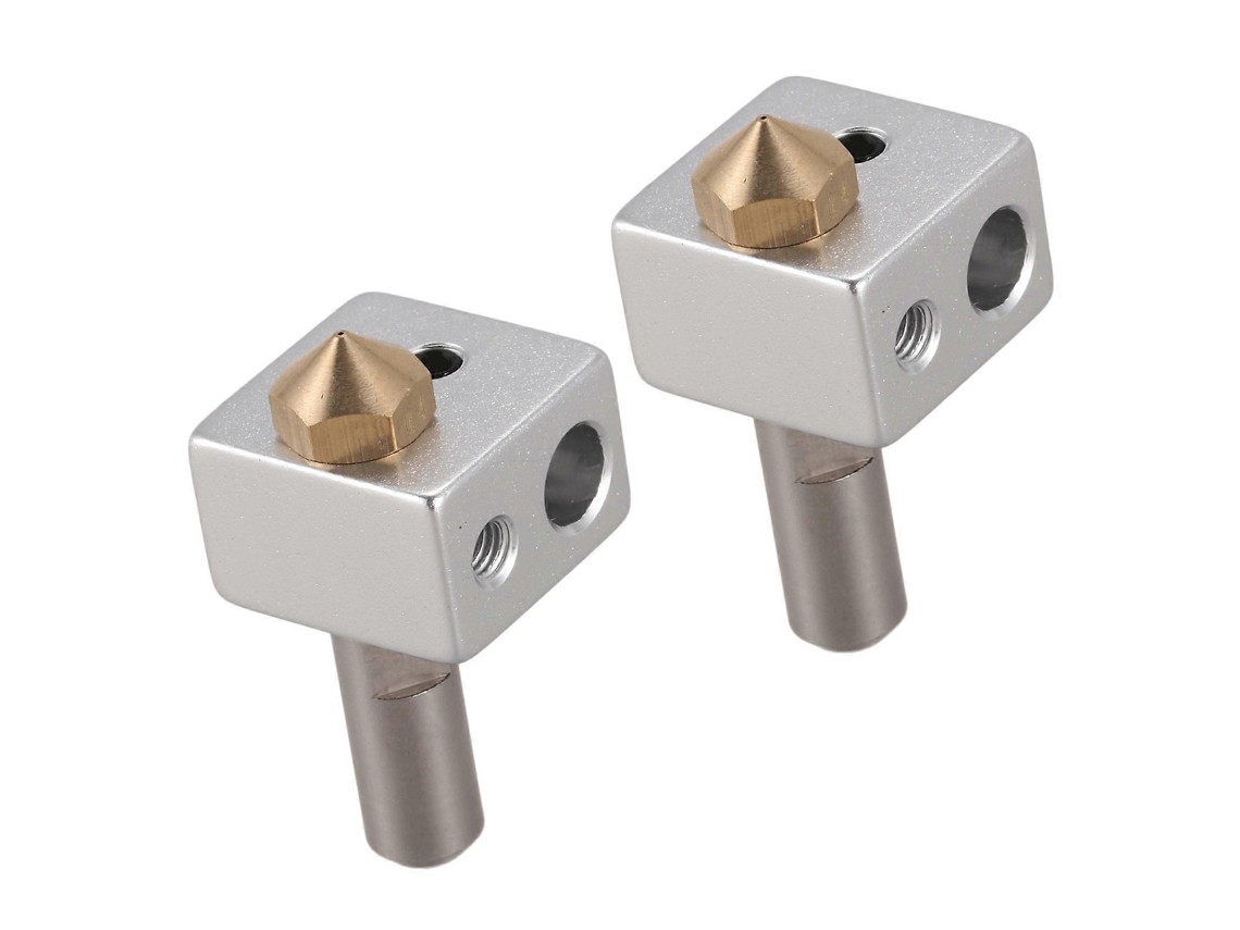 2x Mk10 Hotend Kit For 3d Printer M7 Nozzle And Throat With Ptfe Tube And Aluminum Heater Block Improved Version