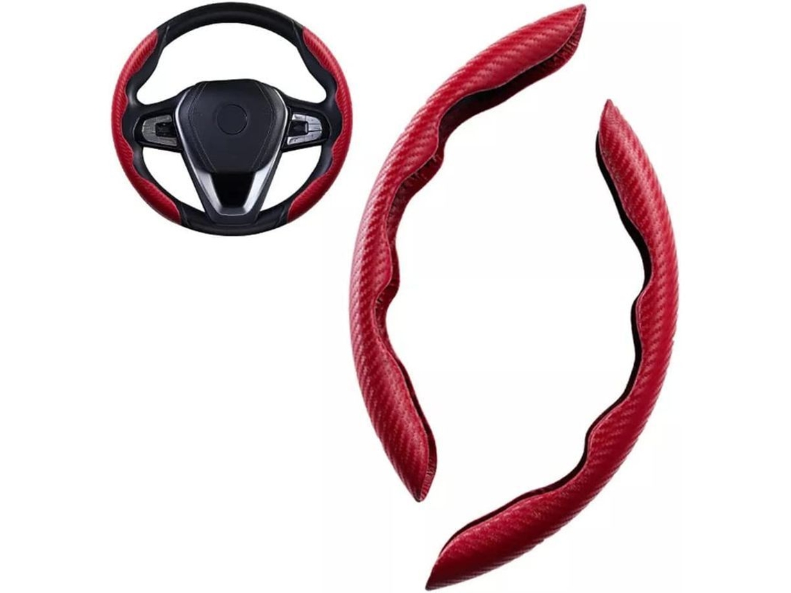 2026altiro-funda Universal Antiderrame De Fibra De Carbono Para Volante, Diseño Deportivo Y Cómodo (rojo)