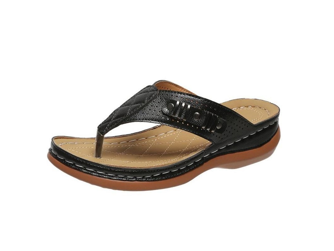 Sandalias De Mujer Verano Flip-flop Planas Antideslizantes Suelas Gruesas Zapatos Cómodos Para Playa Casual Kpy 40 Negro