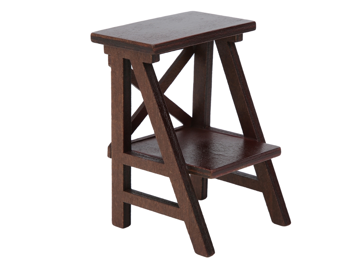Estantería de madera en miniatura 1:12 para muñecas, soporte floral, muebles de simulación, accesorios para muñecas marrones Casita