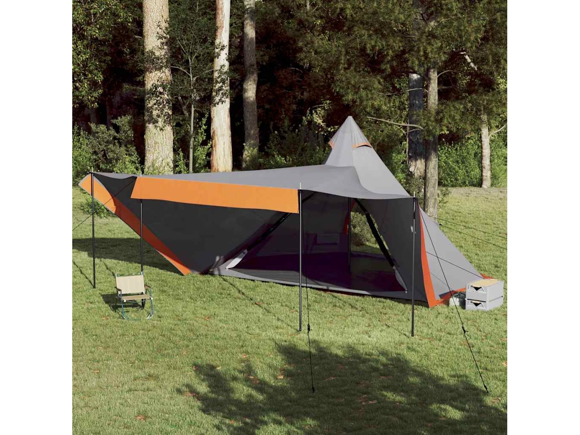 Tienda Familiar Tipi Para 8 Personas Impermeable Gris Naranja