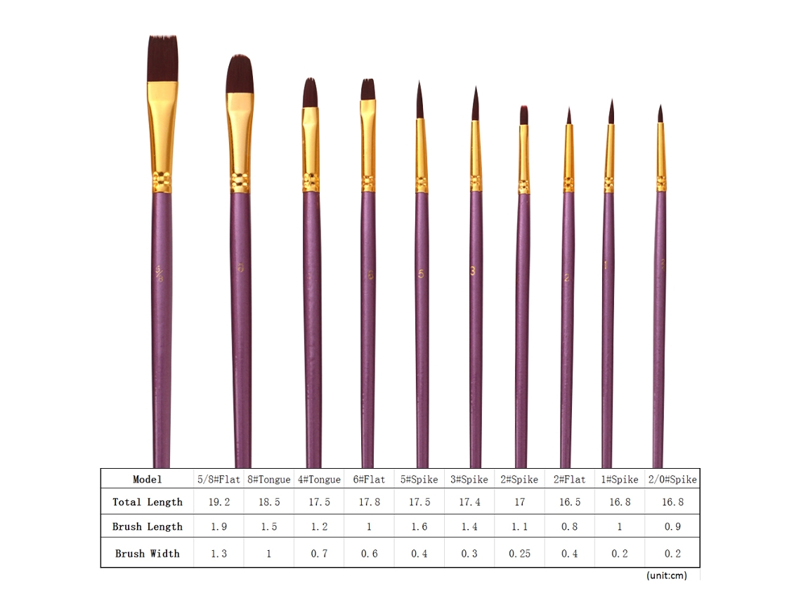 Set De 50 Pincéis De Cabelo De Nylon Para Acuarela Óleo Arte Suministros