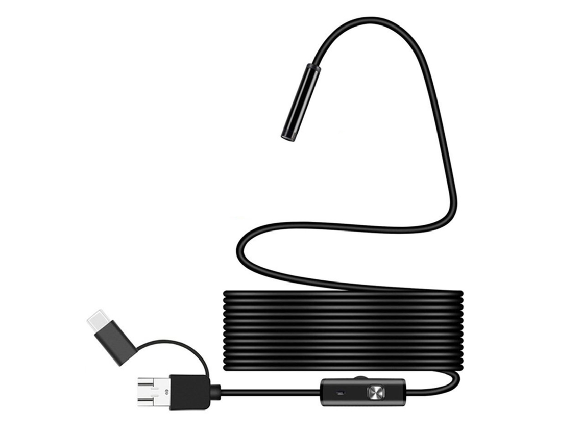 Endoscopio Industrial Hd 3 En 1 Con Led, Fabricado En Abs Y Aleación De Aluminio, Para Android Y Automóviles.