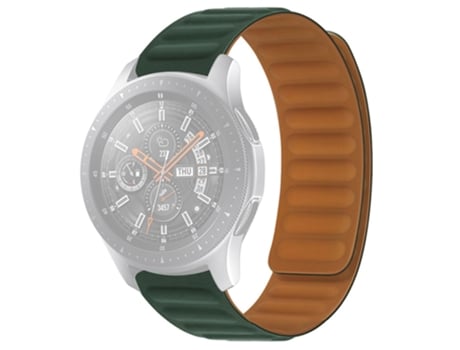 Correa de Silicona 20mm magnético para Samsung Galaxy Watch4 40mm/44mm/Garmin Venu 2 Plus - verde oscuro