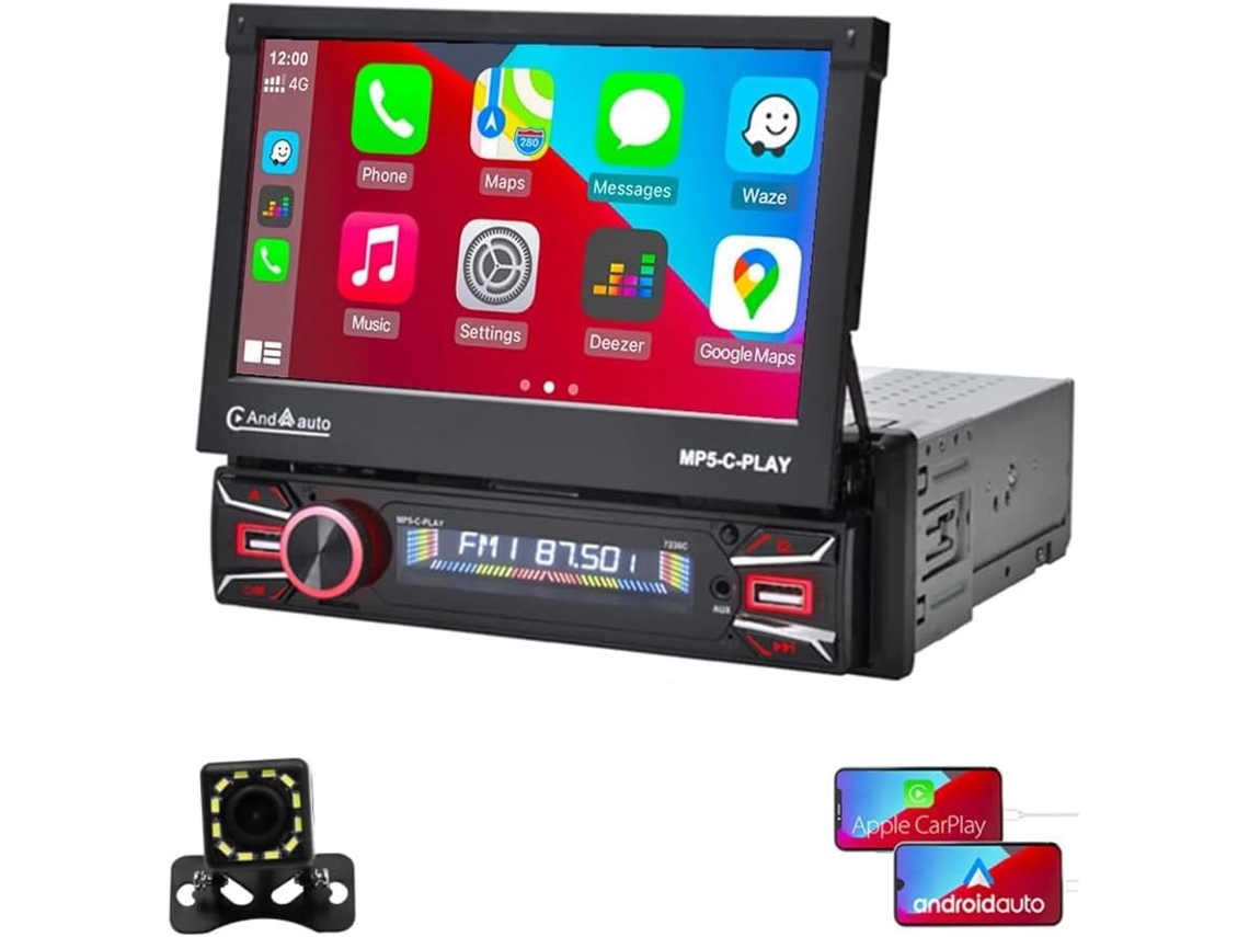 1 Conjunto De Radio Para Coche Eléctrico Con Pantalla Táctil Abatible Y Carplay