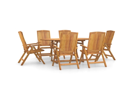 Conjunto 7 de comedor de jardín VIDAXL madera maciza de teca