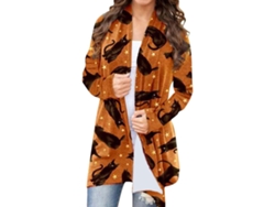 Omni-blusa De Halloween Con Frente Abierto, Manga Larga, Impresa Y Ajuste Holgado, Chaqueta Casual Elegante Tipo 4 L