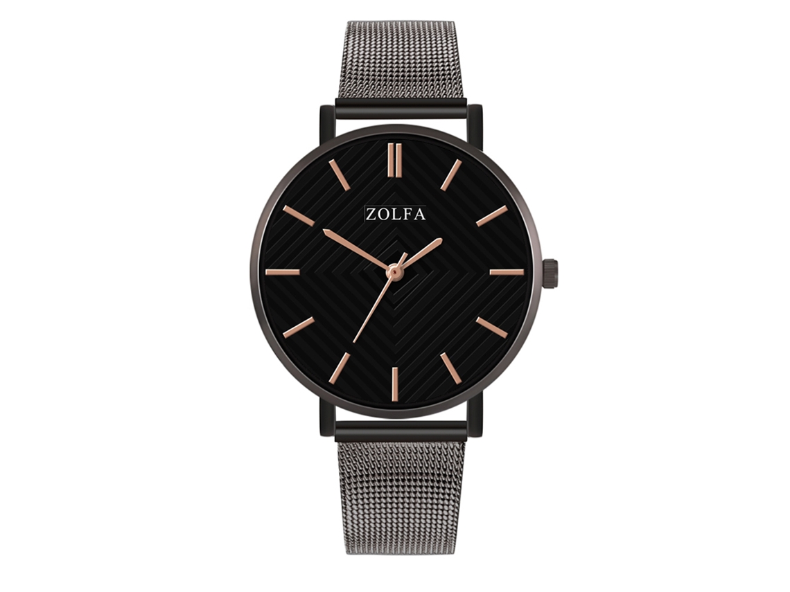 Reloj De Pulsera Unisex Con Correa De Malla, Estilo Moderno, Cuarzo, Plateado, Negro.