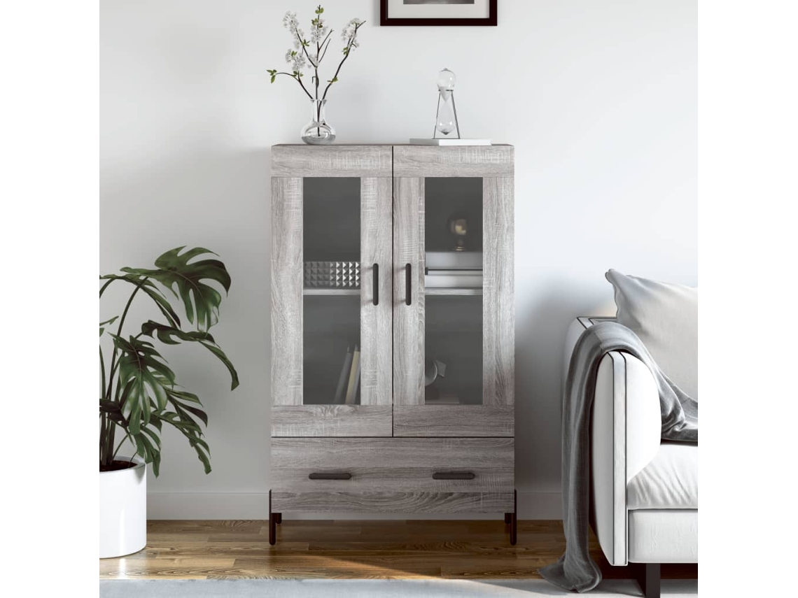 Lovely Home Armario Alto Derivados de Madera 69,5X31X115Cm Gris Sonoma