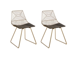 Conjunto de cadeiras de estilo industrial BELIANI Beatty de Aço Dourado 51x48x79
