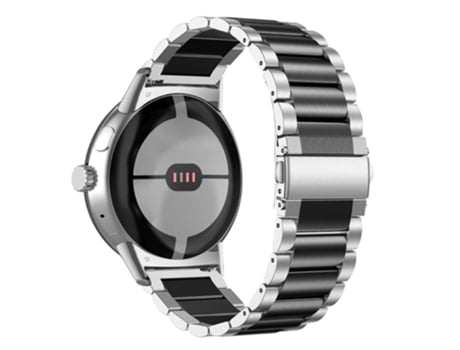 Correa de acero inoxidable 3 cuentas para Google Pixel Watch - plata/negro
