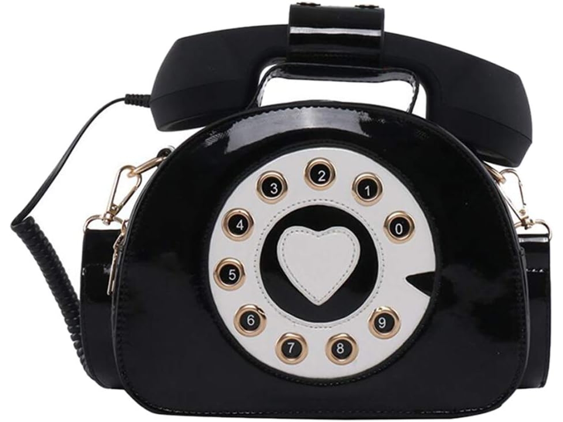 Bolso De Hombro Retro Con Forma De Teléfono Y Asa Superior Para Mujer.