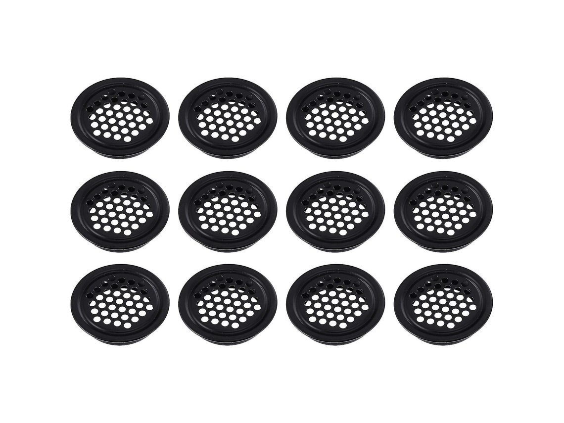 20 Tapa De Ventilación Plana Redonda De Acero Inoxidable Para Muebles Gabinetes Refrigeradores Armarios 4.3x4.3cm Negro