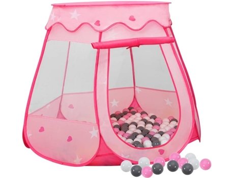 vidaXL Tienda de juegos para niños con 250 bolas rosa 102x102x82 cm