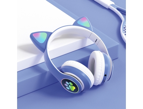 Auriculares inalámbricos SENLIN para juegos con orejas de gato para niños