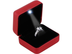 2026-caja De Joyería Mini De Metal Con Led, Brillante, Tamaño Reducido, Para Anillos Y Joyas Pequeñas (rojo)