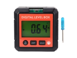 Medidor de ángulo digital con base magnética, nivel digital, 4x90 grados, calibre naranja