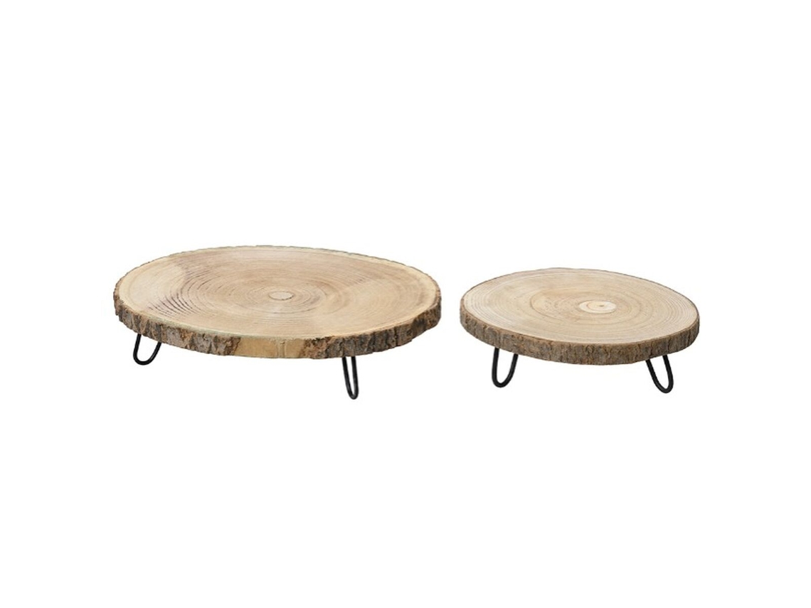 Juego de Bandejas LIFETIME Ø 34 x 7,5 cm Ø 26 x 7,5 cm Decorativo 2 Piezas