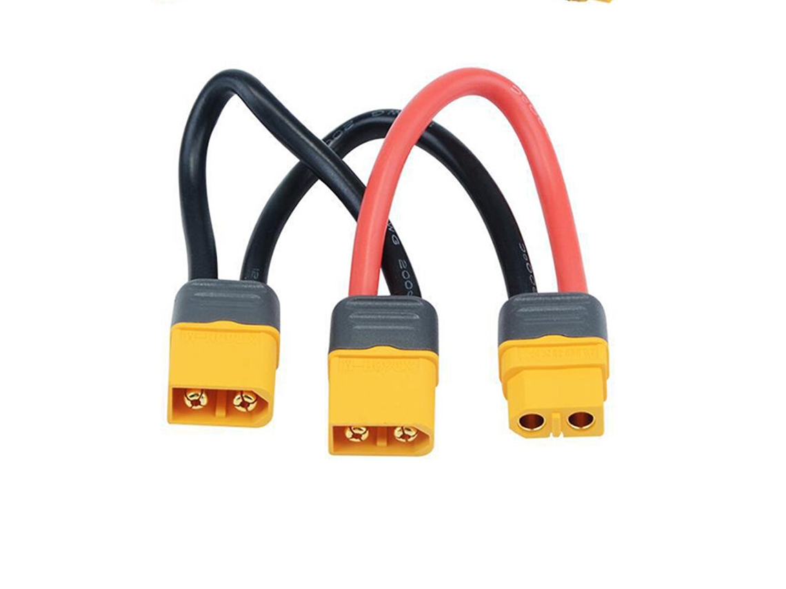 Cable adaptador de conector de batería Amass serie XT60, 1 hembra a 2 machos, 12 AWG, 10 cm, para batería Lipo RC
