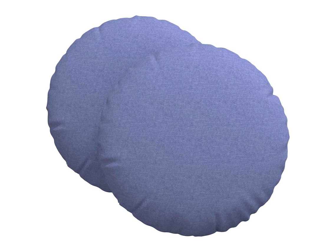 Cojines Para Asiento 2 Uds Azul Jeans Ø80 X 29 Cm Tela