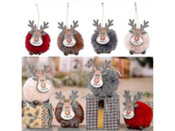 Colgante navideño con muñeca blanca, marrón nuevo, ¡Se acerca la Navidad! (4 piezas) Hengjian (multicolor)