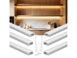 Canal LED de aluminio VEVOR, 20 unidades, forma de U, 2 m, cubierta mate para tira LED