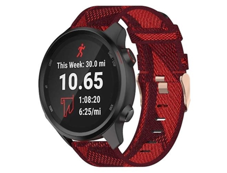 Correa para reloj Garmin Forerunner 245 de nailon rojo de 20mm VENISYMLIS