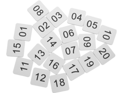 Placas Numeradas Autoadhesivas De Acrílico De 20 Piezas En Color Plata Brillante.