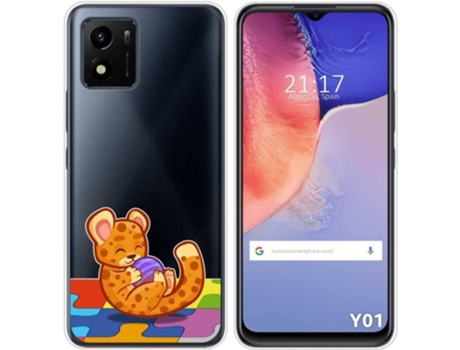 Carcasa Vivo Y01 TUMUNDOSMARTPHONE Dibujos Transparente Leopardo Multicolor