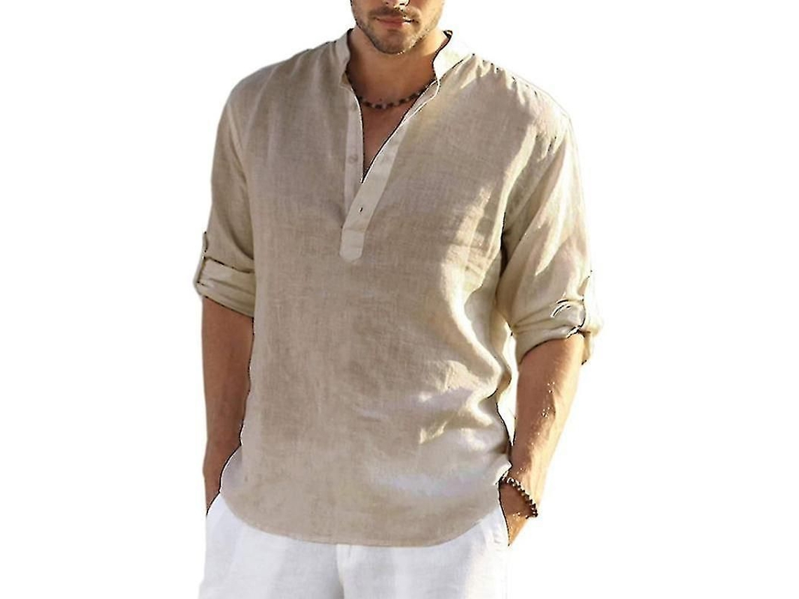 2026-camisa Larga Hombre Algodón Y Lino Casual Manga Completo Cuatro Estaciones S-5xl Envío Gratis