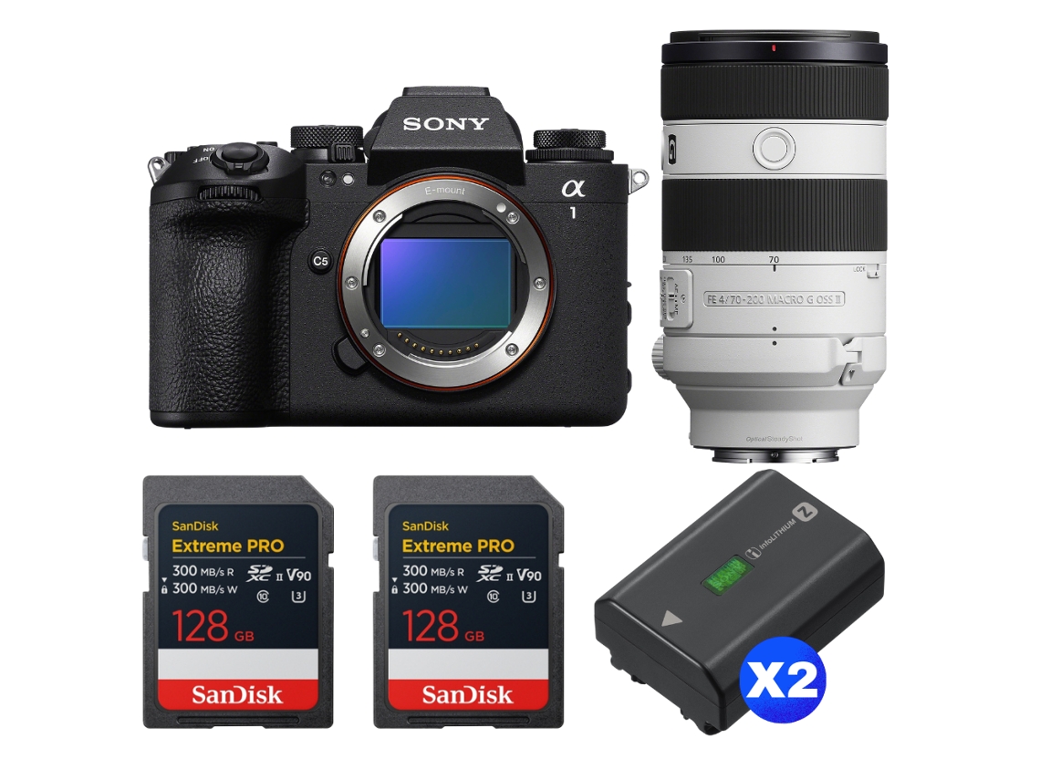 Sony Alpha 1 Ii + Fe 70-200mm F/4 Macro G Oss Ii + 2 Sandisk 128gb Extreme Pro Uhs-ii Sdxc + 2 Sony Np-fz100 + Ebook Pricedirect