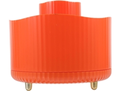 Soporte Giratorio De Plástico Naranja Para Brochas De Maquillaje Con Compartimentos.