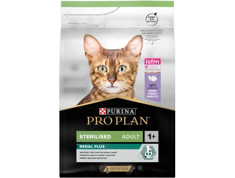 Pienso para Gatos PURINA Pro Plan OptiRenal (3Kg - Seco - Adulto - Castrados - Sabor: Pavo y Arroz)