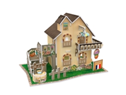 Casa Clásica Francesa Con Jardín, Rompecabezas 3d Estilo Mundo, 17x11x11 Cm.