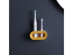Soporte de pared para cepillo de dientes eléctrico IC amarillo, sin perforaciones, organizador de baño Jortmrd