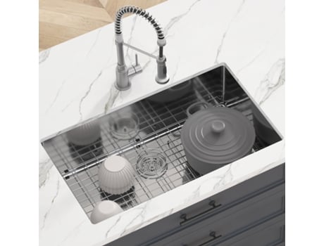VEVOR Fregadero de cocina Acero inoxidable bajo encimera 1 seno 82x48x23 cm