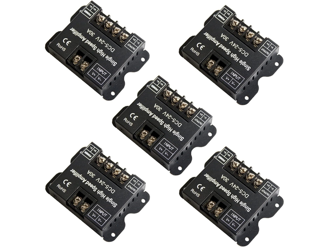 Lote de 5 amplificadores LED, 30 A CC 5 V, amplificador de 24 velocidades SFUSHOS