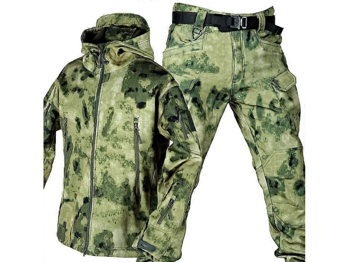 Conjunto Chaqueta Y Pantalón Camuflaje Hombre Impermeable Antiviento Invierno Tactico Xl Ruinas